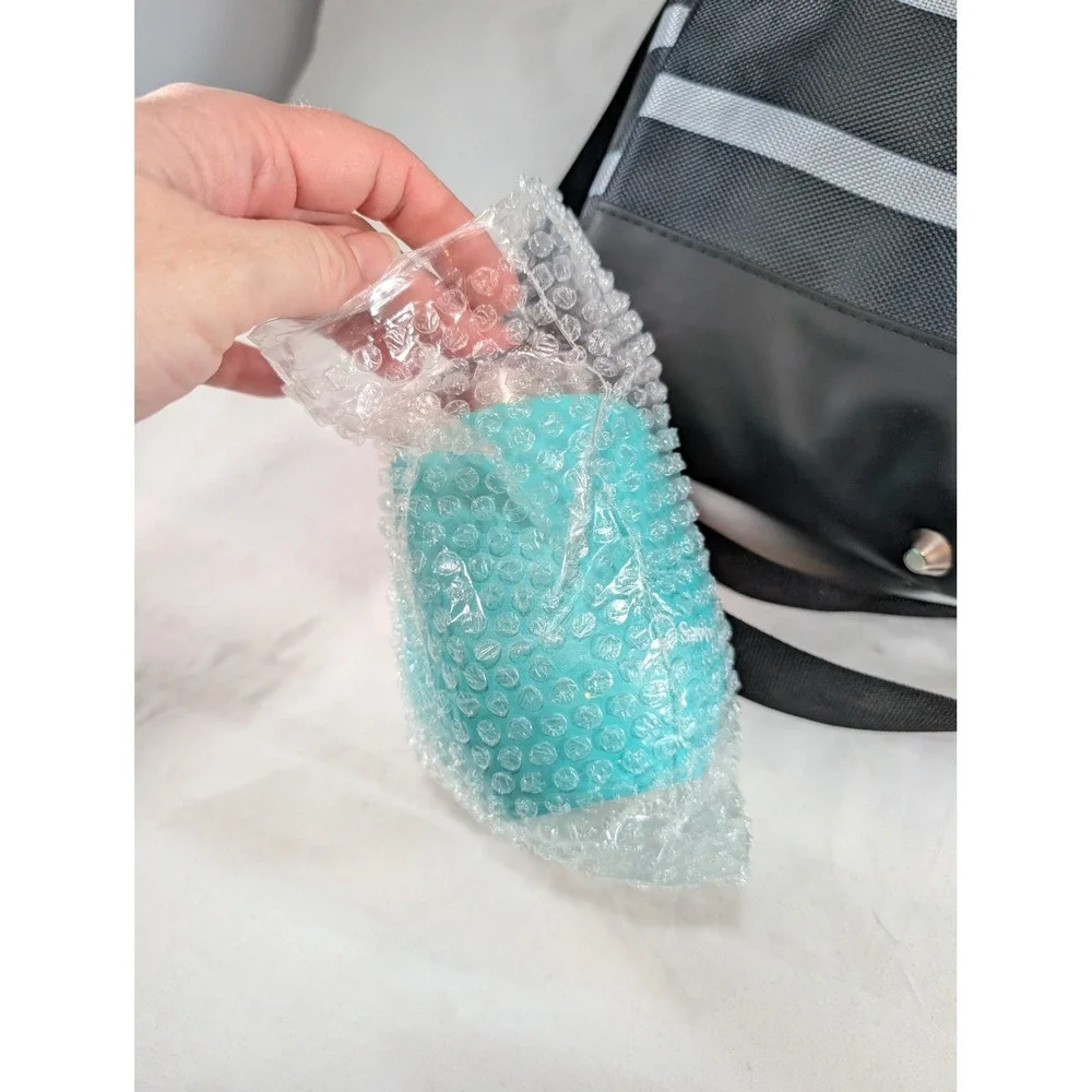 Savvy Outdoors Insulated Wine Tote Bag 2 Bottle Carrier‎ w/ Teal Tumbler Striped